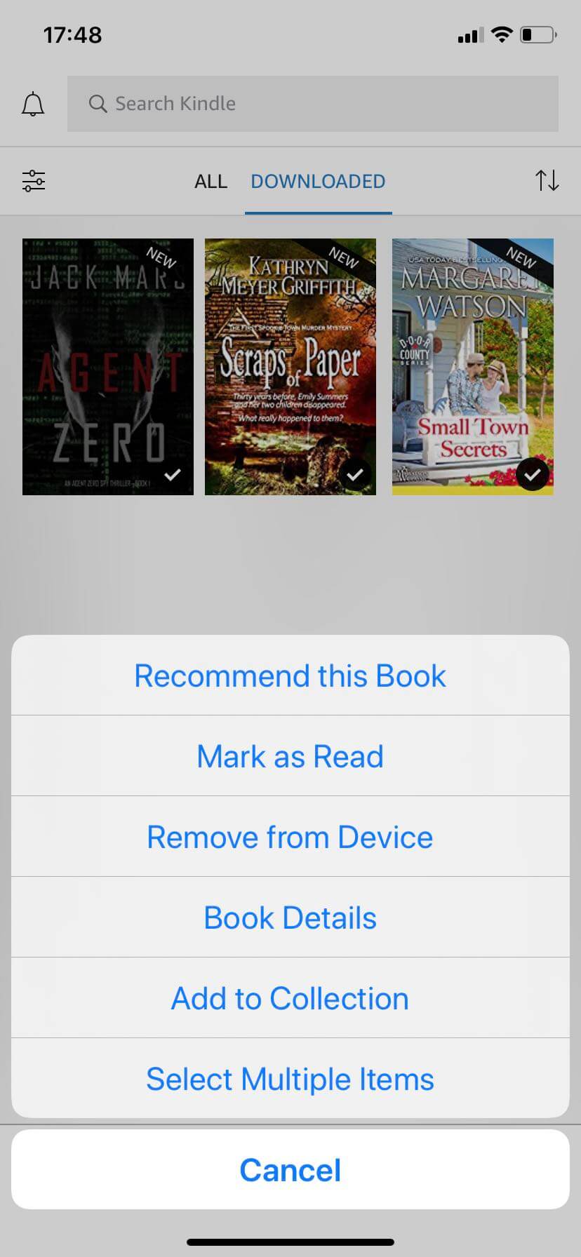 Remove a Book from Kindle for iPhone