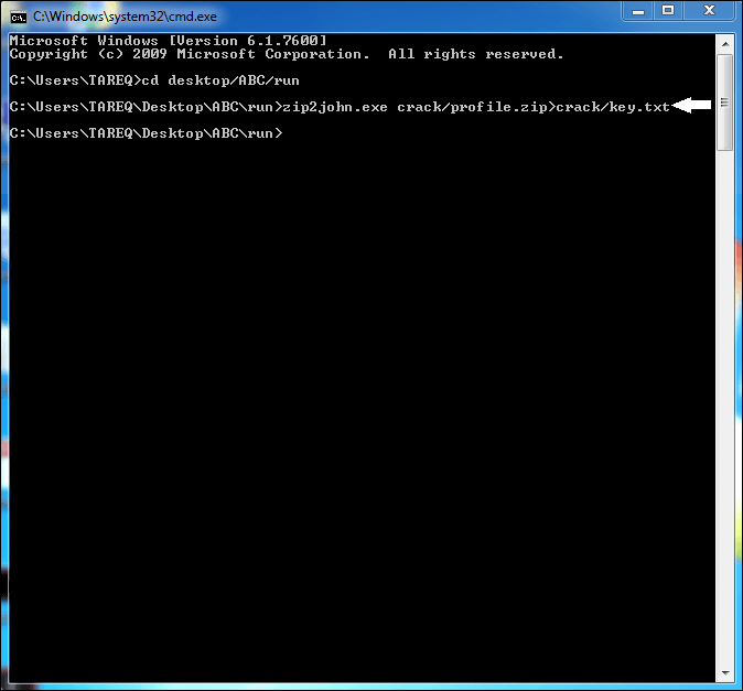 Use zip2john.exe Command to Generate Hash File for the ZIP File